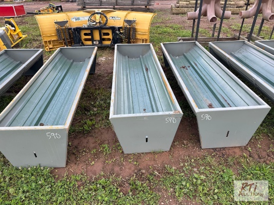 3X 90in steel feeding trough.