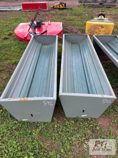 2X 90in steel feeding trough.