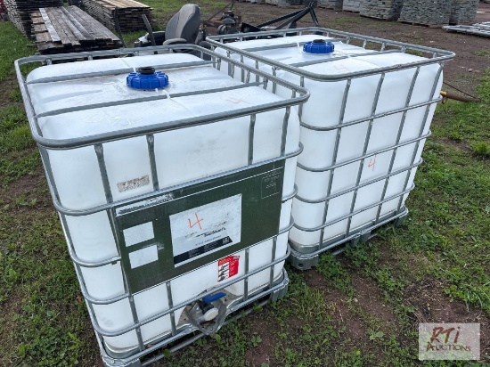 2X 275 gallon caged poly tank.