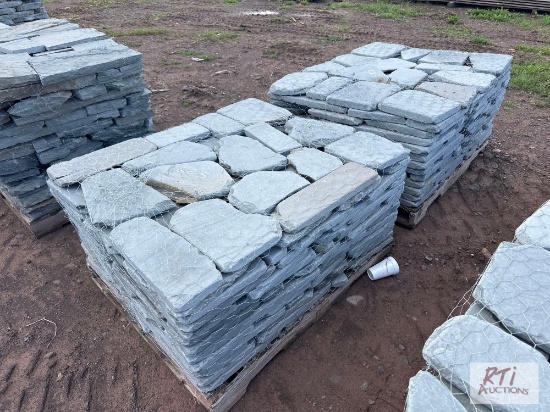 2X Pallet of tumbled bluestone pavers.