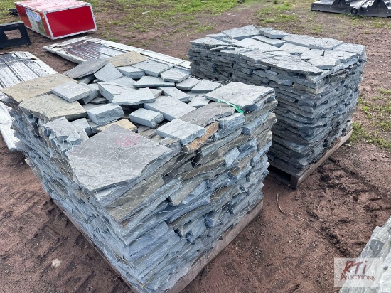 2X Pallet of random bluestone landscape stone.
