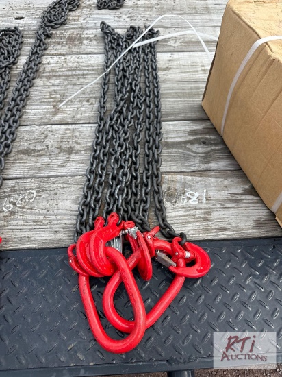 2X Grade 70 2-leg chain slings.