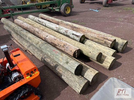 (12) Mixed size and length telephone poles.