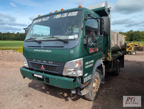 2005 Mitsubishi Fuso single axle, dump, 4WD, diesel standard transmission, 107,000 miles. VIN: