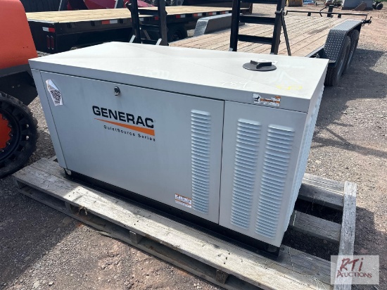 Generac QuietSource series 22KW LP/ natural gas backup generator, liquid cooled. Approximately 230