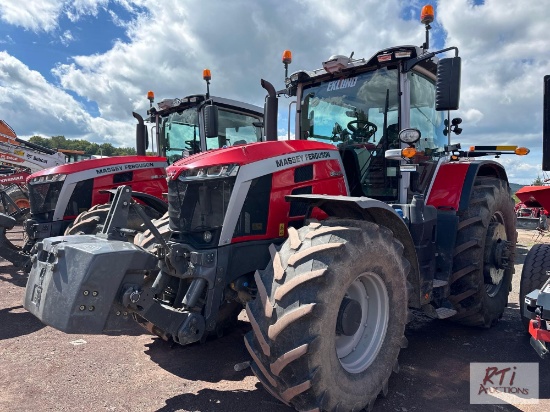 Massey Ferguson 8S 265 MFWD tractor with cab, rear weights, front 3pt hitch, 710/70 R42 tires, 2,982