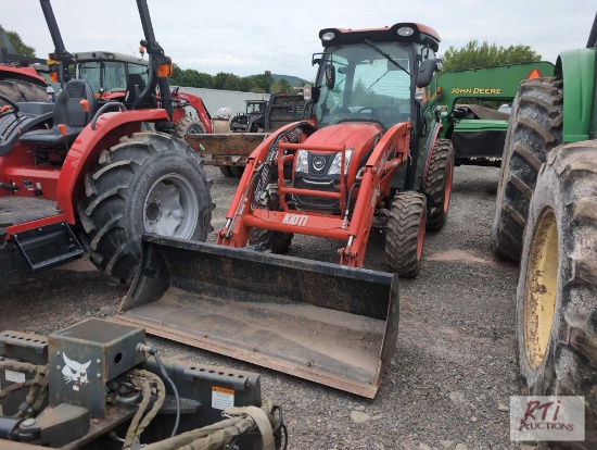 Kioti diesel compact tractor with cab, front, bucket, 6 remotes, 3pt, PTO, 4WD, differential lock,