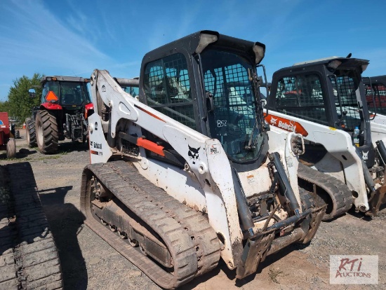 Bobcat T770 track skid loader with cab, pilot controls, power wedges, high flow, heat, A/C, backup