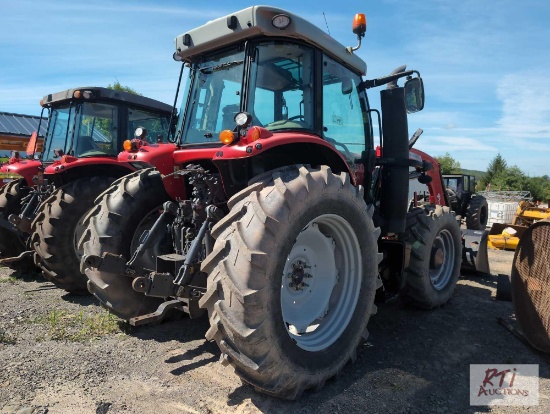 Massey Ferguson 6716S MFWD tractor with enclosed cab, front loader and bucket, needs jump