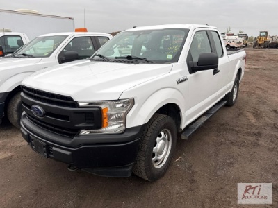 2019 Ford F-150 XL extended cab pickup, 4WD, back rack, PW, PL, A/C, 108,877 miles, spare key in