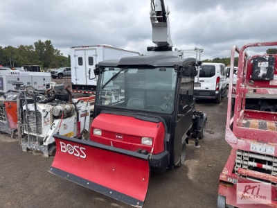 Toro Workman HDX auto utility vehicle, with Patriot boom lift, Boss 5ft power hydraulic plow,