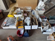 Pile of mixed nuts, bolts, fasteners and hardware