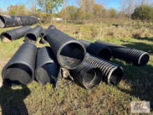 (7) partial length 24 inch smooth plastic pipe, between 5 and 9 ft long