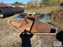 Custom fabricated grading bucket for excavator, 10ft wide