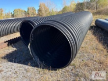 (2) 48-inch smooth plastic pipes, 18 and 22 ft long