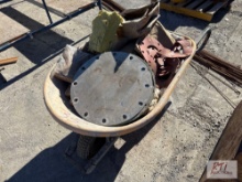 Wheelbarrow with ties and pipe gaskets