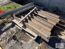 Pallet of 5ft heavy angle iron, supports with threaded rod
