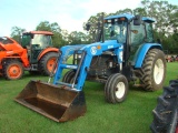 NEW HOLLAND TS110 TRACTOR W/BUSHHOG M546 LOADER