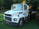 1996 MACK W/KNAPHIEDE FLATBED W/COPMA CRANE