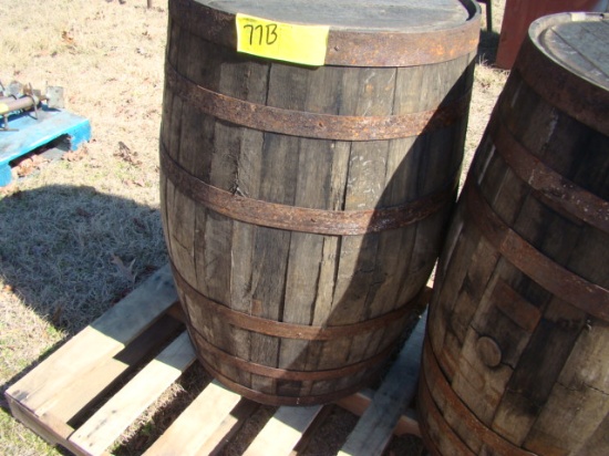 55 GALLON WOODEN WHISKEY BARREL