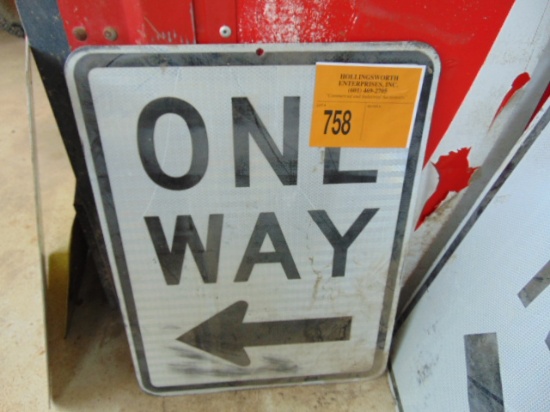 "ONE WAY LEFT" SIGN