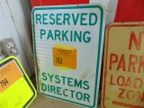 RESERVED PARKING SYSTEMS DIR. SIGN