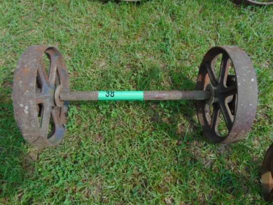 2" X 12" STEEL WHEEL ON 24" AXLE