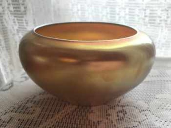 Gold aurene rose bowl
