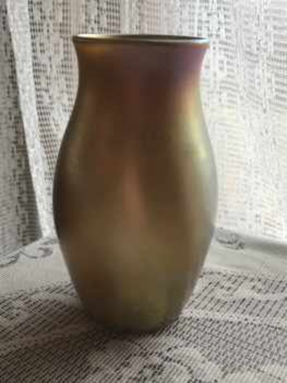 Tiffany Favrile gold aurene vase