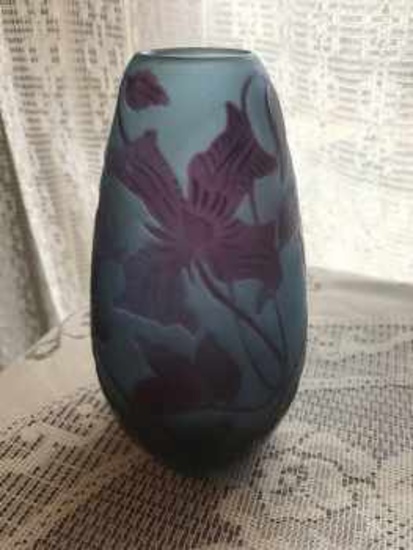 D'Argental French art glass vase