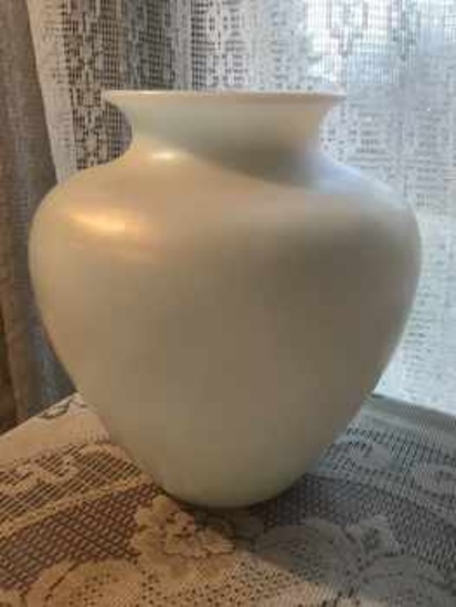 White aurene vase