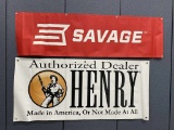 Savage & Henry Firearms Banners Gun Dealer Gun Store, Collectible.  A point of reference- the width