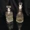 2 Crystal Decanters 1 Square 1 Cone Shaped