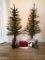 Two Matching Christmas Trees w/Decorations Included