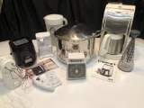 Kitchen Appliences, Stainless Steel Kettle, Grader, Cuisinart Coffee Pot, Iron & Ironing Board
