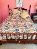 Early American 4 Post Bed - QUEEN  Headboard, Footboard, Mattress, Box Springs & Frame