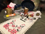 Loads of Vintage Trinkets, Clock, Butter Bowl, Knife, Sewing, Hot Wheels and so much more.