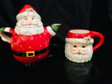 Christopher Radko Traditions Holiday Celebrations SANTA TEA POT & MUG