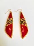 Vintage Jewelry by Edgar Berebi with enamel over gold demintional 2 1/4 