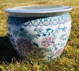 Asian Planter - White, Blue, Pink, Green