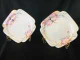 2 Piece AZALEA by Noritake Red Mark SQUARE SALAD PLATES