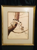 Signed - Guy Coheleach BLACK-CAPPED CHICKADEE 1970