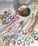 Handcrafted Glass, Stone and Synthetic Costume Bracelets.- Necklaces & Earrings