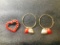 Vintage Heart Pin & Gold Hoops