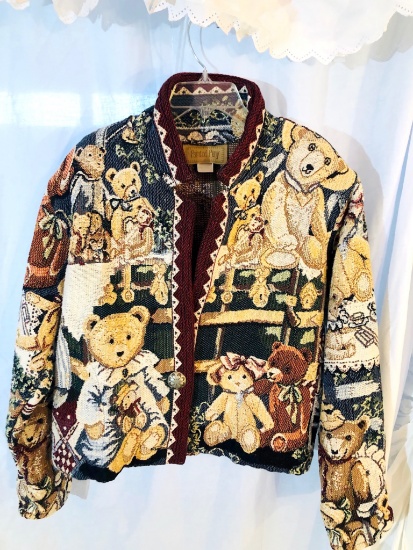 Painted Pony TEDDY BEARS TAPESTRY JACKET. (wed7)