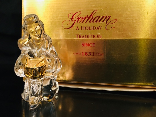 Gorham Crystal Nativity - DRUMER BOY - 24K Gold Plated Drum - Germany