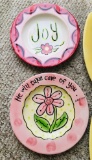 2 Whimsical Grace JOY Plate & He Will Take Care Of You Plate