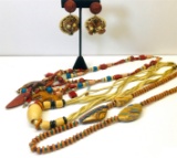 Tribal Wooden Porceilin Boho Necklesses