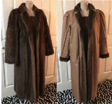 Full Length MINK COAT that is REVERSIBLE Rain Coat with Mink Trim