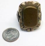 Mens Brass Bronze Ring - Mexico - Fleur-De-Lis